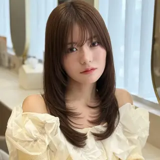 セミロング ボブ/レイヤー/ 縮毛矯正/ 渡邊莉玖のヘアスタイル