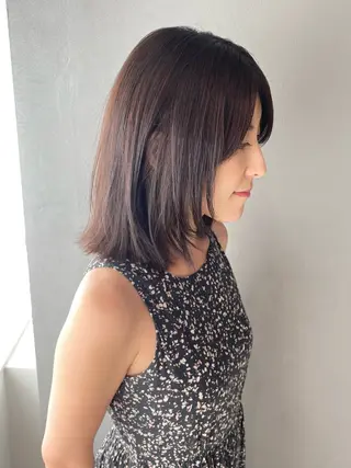 ミディアム カラー 髪質改善水素TR× レイヤーカット/熊澤のヘアスタイル