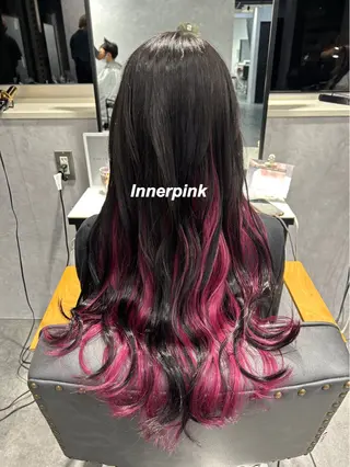 ロング プルエクステ/インナ ーカラー🦊はるなのヘアスタイル