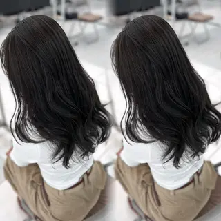 ロング カラー ORANGE 西中島 ：KUREA🎀のヘアスタイル