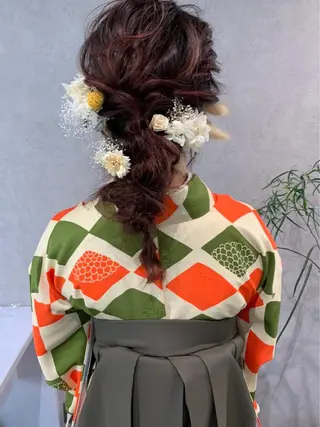 セミロング ヘアアレンジ 佐藤 奈佳子 サトウ ナカコのヘアスタイル