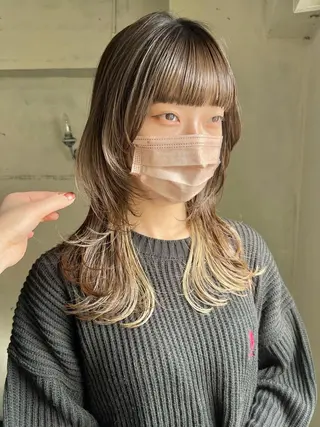 ミディアム カラー 暖色カラー/ブリーチ /かしむらゆうかのヘアスタイル