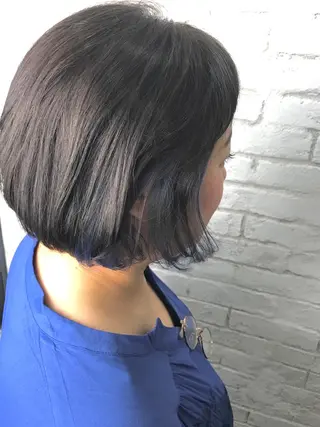 ミディアム カラー パーマ ヘアアレンジ 韓国ヘア✨グレージュ カラーasamiのヘアスタイル