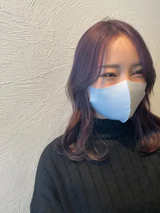 ミディアム カラー La  fith hair lien西宮北口所属・赤み消しカラー/透 明感カラー/有吉優香のヘアスタイル
