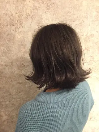 ミディアム カラー パーマ 小顔カット✨ 透明感カラー/村上のヘアスタイル