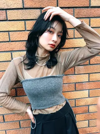 セミロング カラー ヘアアレンジ 🫧艶髪矯正 髪質改善🫧 大介のヘアスタイル