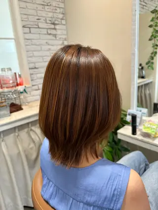 ミディアム パーマ [髪質改善] 北生駒 店長/古居聖理のヘアスタイル