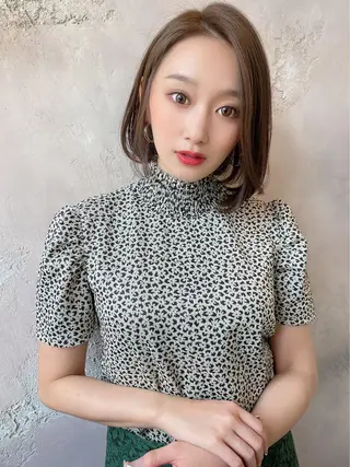 ミディアム カラー MIKU /ボブ/外ハネボブのヘアスタイル