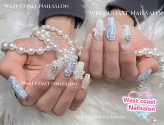 ネイル リボン、ガーリー パーツ放題専門店のネイルデザイン