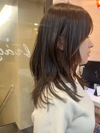 ミディアム レイヤー/暖色/ 髪質改善/永礼芳果のヘアスタイル