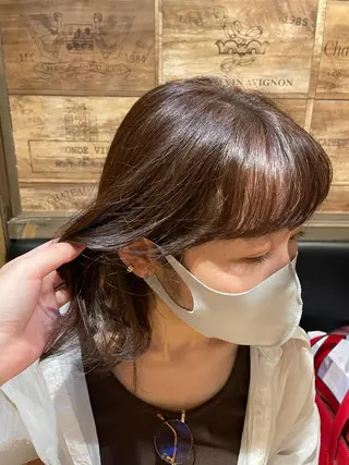 ミディアム カラー 【ピンク/韓国ヘア/ ヘアセット】亜海のヘアスタイル