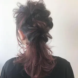 セミロング カラー ヘアアレンジ Lien 深井店のヘアスタイル