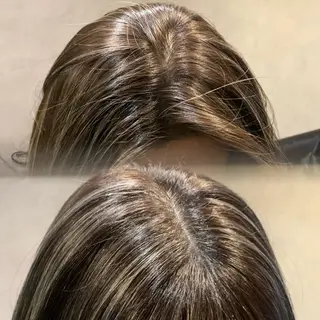 セミロング グランルッソ所属・岡山× バレイヤージュカラーのヘアスタイル