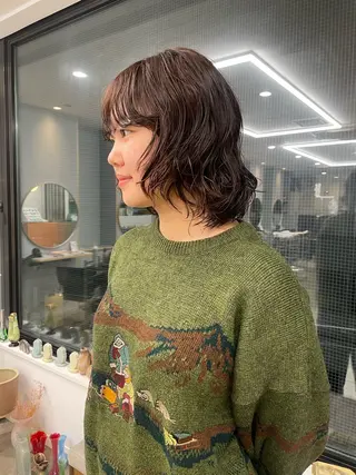 ミディアム パーマ pole所属・【pole】 minaのヘアスタイル