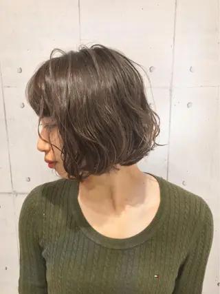 ショート カラー パーマ 韓・中華美女ヘア 🇰🇷×🇨🇳のヘアスタイル