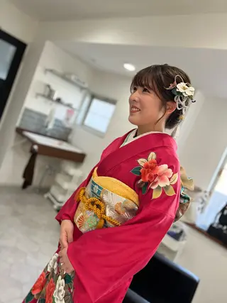 セミロング ヘアアレンジ ヘアセット/卒業式 袴着付け✨清水玲歌のヘアスタイル