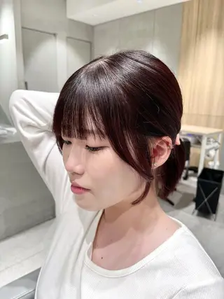 ミディアム カラー ツチド ハナのヘアスタイル