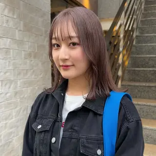 ミディアム カラー 艶カラー×似合わせ カットshihomiのヘアスタイル