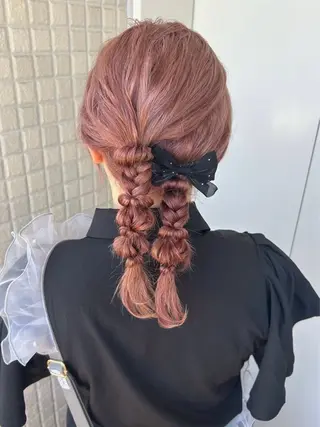 セミロング ヘアアレンジ 艶カラー/縮毛矯正/ ケア/アレンジ/桜悠のヘアスタイル