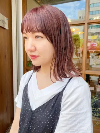 ミディアム クロスパーマ× 透明感カラー✂︎のヘアスタイル