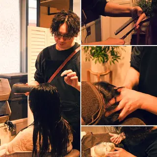 ミディアム カラー メンズ ゆっくりできる プライベートサロンのヘアスタイル