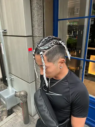 セミロング ヘアアレンジ メンズ ブラックヘア🧜‍♂ 😈itsuki👿のヘアスタイル