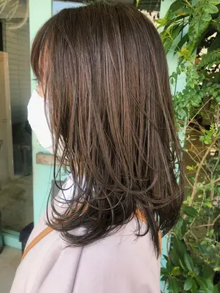 セミロング カラー パーマ/レイヤー 岩山丈一郎のヘアスタイル