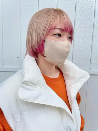 ミディアム カラー レイヤーカット🌙 縮毛矯正🪞ヒロキのヘアスタイル