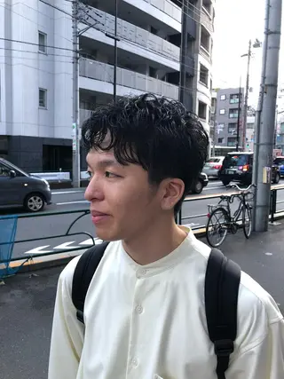 ショート パーマ メンズ ラヴィザバーバー所属・メンズカット オカムラリョウのヘアスタイル