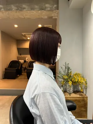 ショート カラー akane/ボブ /オリーブ/ブラウンのヘアスタイル