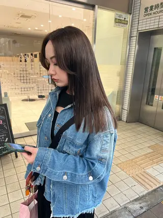 ロング 韓国ボブ/縮毛矯正 /レイヤーカットのヘアスタイル