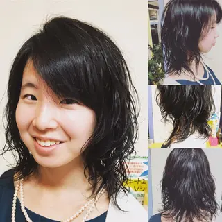 セミロング パーマ 横田 尚登のヘアスタイル