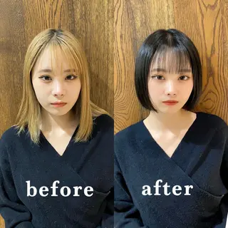 ショート カラー 顔まわりの神様✨ 透明感カラー藤嶋秀幸のヘアスタイル