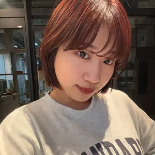 ショート カラー ボブ/レイヤー/ニュ アンスパーマ/小夏のヘアスタイル