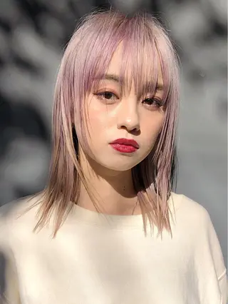 ミディアム カラー SALOWIN所属・ブリーチ✨ ボブ🪢レイヤーのヘアスタイル