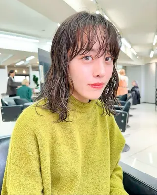 パーマ 顔まわり/ボブウルフ 🤍愛唯(めい)のヘアスタイル