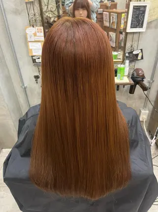 ロング カラー 艶髪/ハイトーン/ ヘアセット/モエノのヘアスタイル
