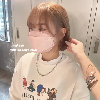 ショート カラー パーマ ヘアアレンジ メンズ キッズ ネイル マツエク・マツパ アイブロウ 透明感カラー・レイヤ ー🎀amika🎀のヘアスタイル
