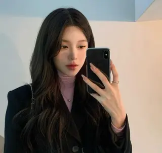 ロング 韓国風暗髪ヘア🤍 🫧MIREIのヘアスタイル