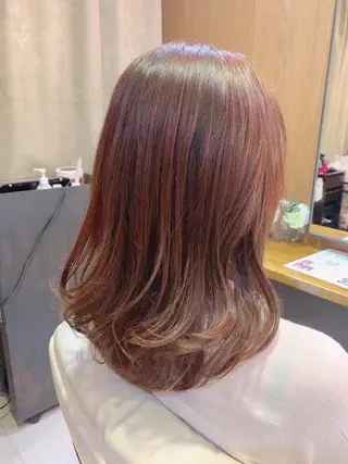 セミロング カラー beautism clock所属・韓国風🇰🇷うる艶 レイヤー/海青🫧のヘアスタイル