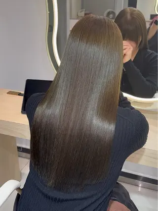 ロング カラー パーマ 顔まわりカット/ カラー/西野和裕のヘアスタイル