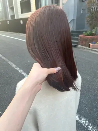ミディアム カラー ヘアアレンジ 髪質改善/縮毛矯正 艶カラー/珠聡のヘアスタイル