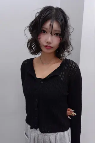 ミディアム 表参道ハイトーン 韓国ヘア長田雄希のヘアスタイル