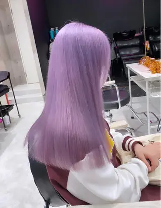 ロング カラー パーマ ヘアアレンジ メンズ キッズ ネイル マツエク・マツパ アイブロウ ハイトーン/ピンク 💗モモ໒꒱のヘアスタイル