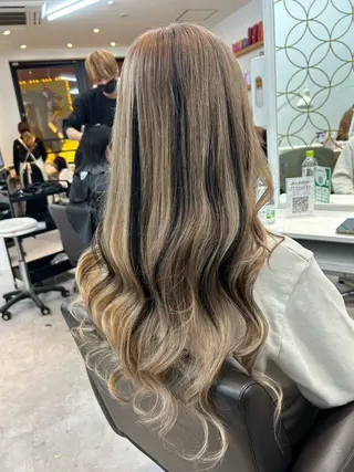 ロング カラー ヘアアレンジ 下妻 カラーエクステ難波のヘアスタイル