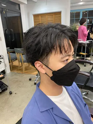 パーマ メンズ シャドウパーマ/ 波巻パーマYu-Kiのヘアスタイル