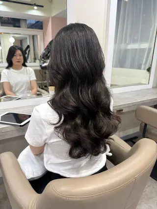 ロング パーマ 韓国風パーマ/ヘア セット/店長みづきのヘアスタイル
