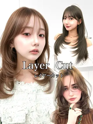 ロング カラー 透明感カラー✨🩵 韓国ヘアkanatoのヘアスタイル