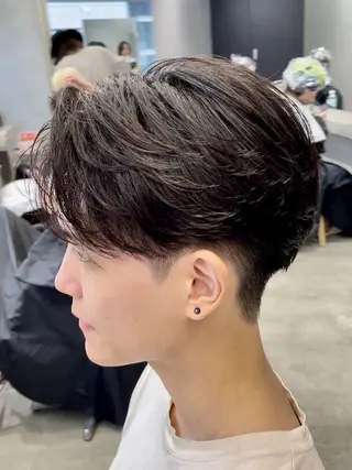 ショート パーマ メンズ メンズカット× 毛流れパーマ/河原田のヘアスタイル