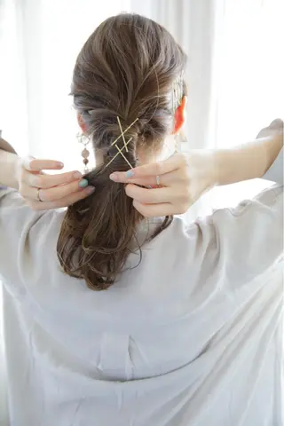 セミロング ヘアアレンジ 🦖鶴岡香純🦖 育休中のヘアスタイル